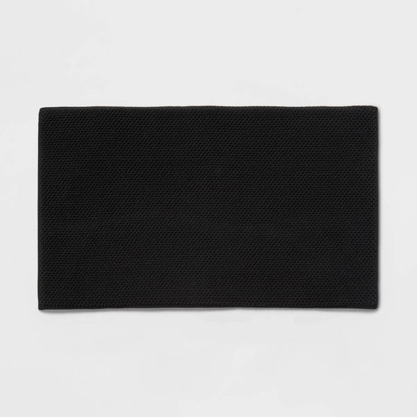 20"x34" Performance Plus Cotton Memory Foam Bath Rug Black - Threshold