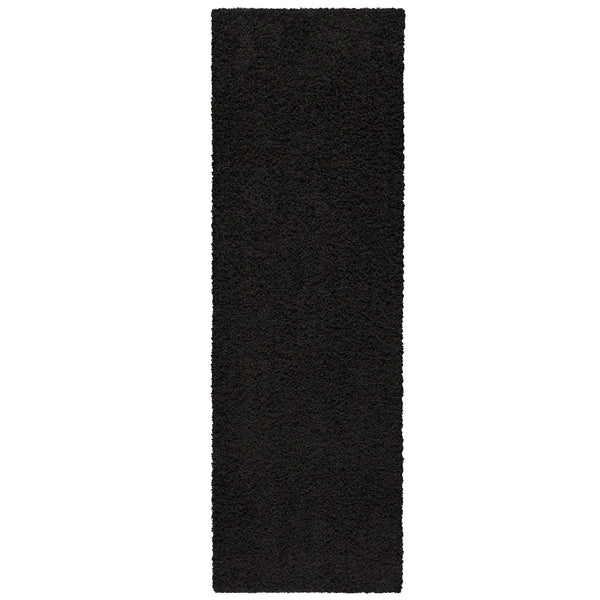 Mainstays 1' 9" x 5' Solid Casual Shag Runner Rug - Black - Each