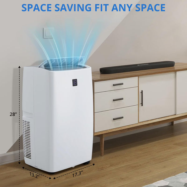 TROPOW 14000BTU Portable Air Conditioners Cool up to 750 Sq.ft, 4 in 1 Portable AC Unit with Remote Control/Dehumidifier/3 Speeds Fan/Sleep Mode for
