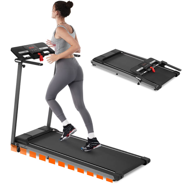 EUROCO 2.5HP Folding Treadmill with 7.5mph Speed, 265 lb Walking Exercise Treadmill with LED Display, 3 - Level Incline and 12 Preset Program for
