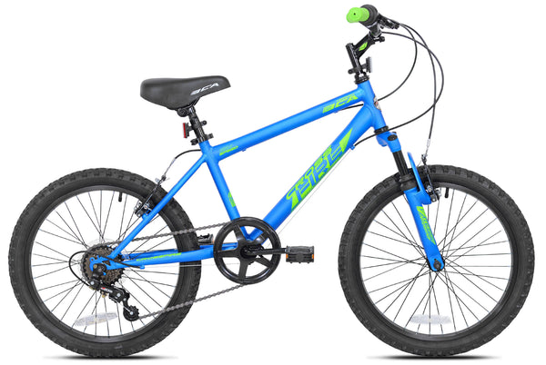 20" Crossfire 6 - Speed Boy'S Mountain Bike, Blue/Green